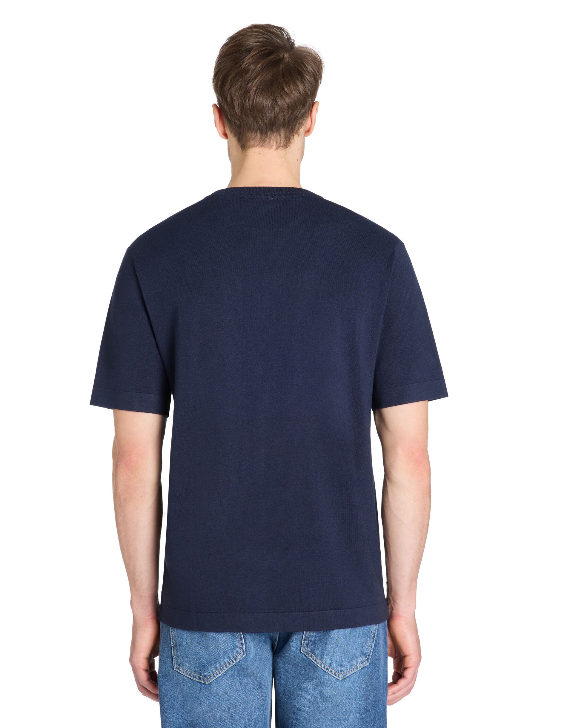 Celio_Navy 100% Cotton Round-Neck Boxy T-Shirt_JEHINATA_NAVY_03