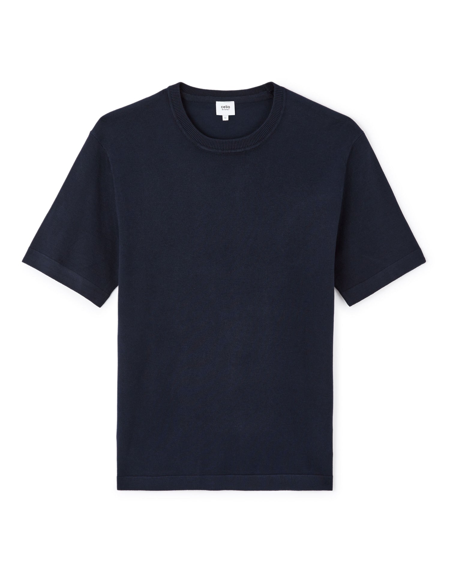 Celio_Navy 100% Cotton Round-Neck Boxy T-Shirt_JEHINATA_NAVY_04