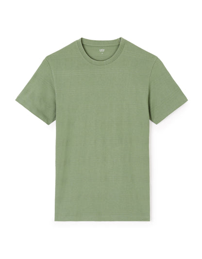 Straight Round Neck T-Shirt 100% Cotton - Green_01