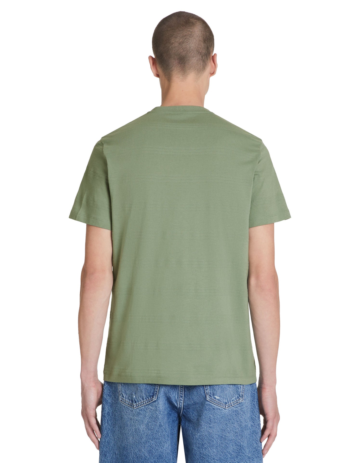 Straight Round Neck T-Shirt 100% Cotton - Green_04