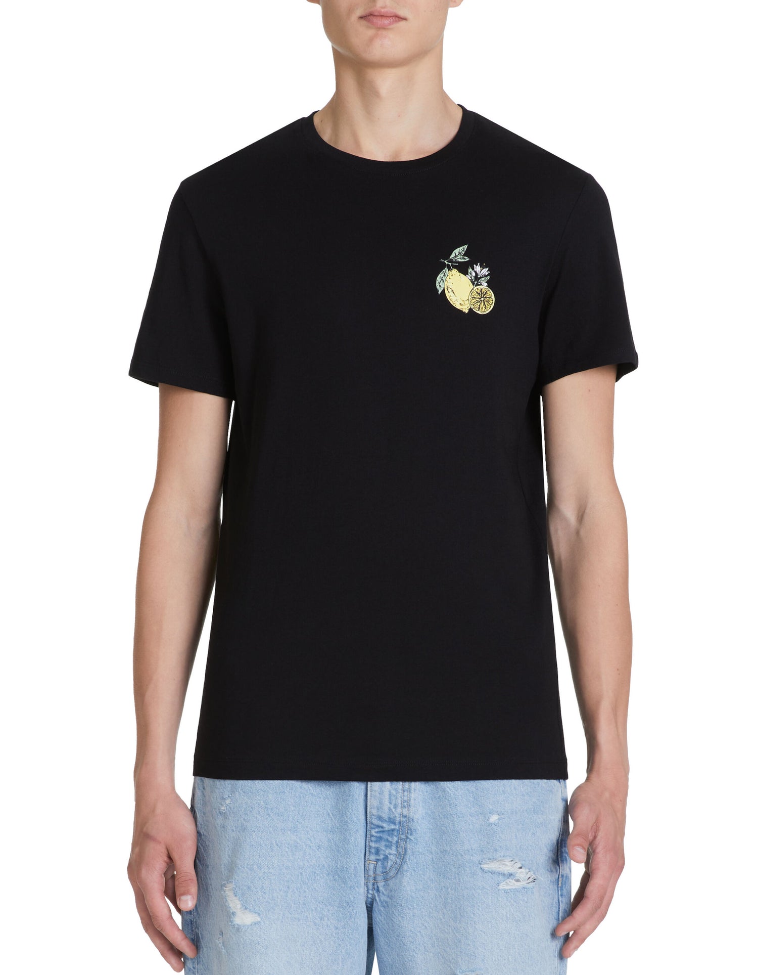 100% Cotton Straight Crew Neck T-Shirt - Black_02