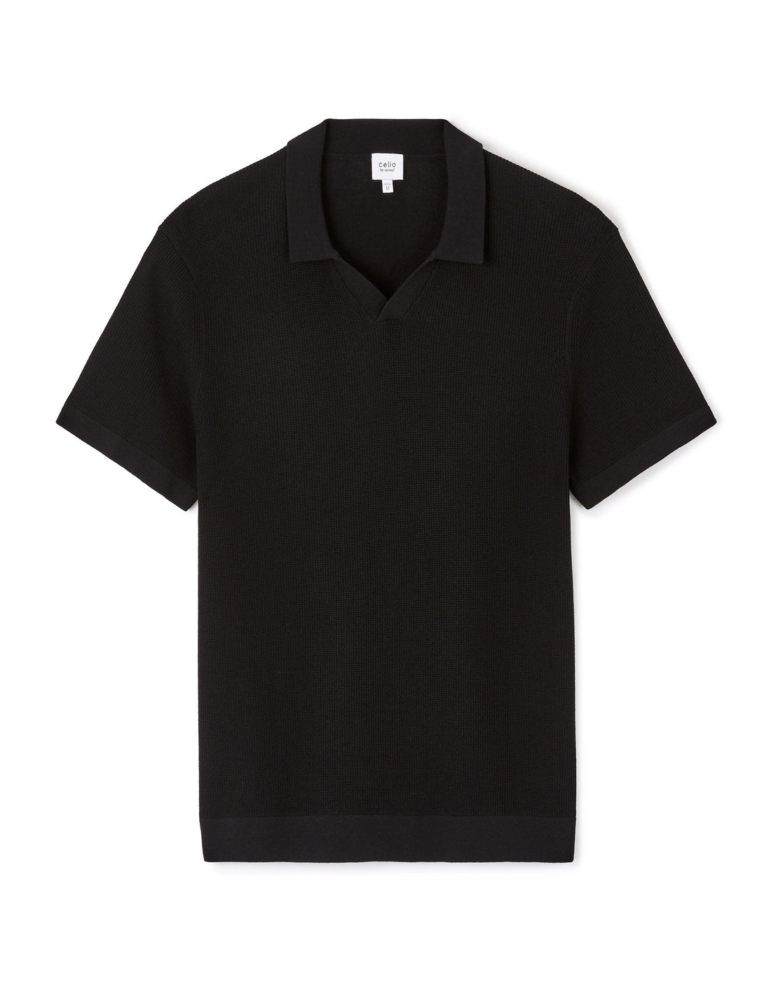 Regular Milano Knit Polo Shirt - Black_01