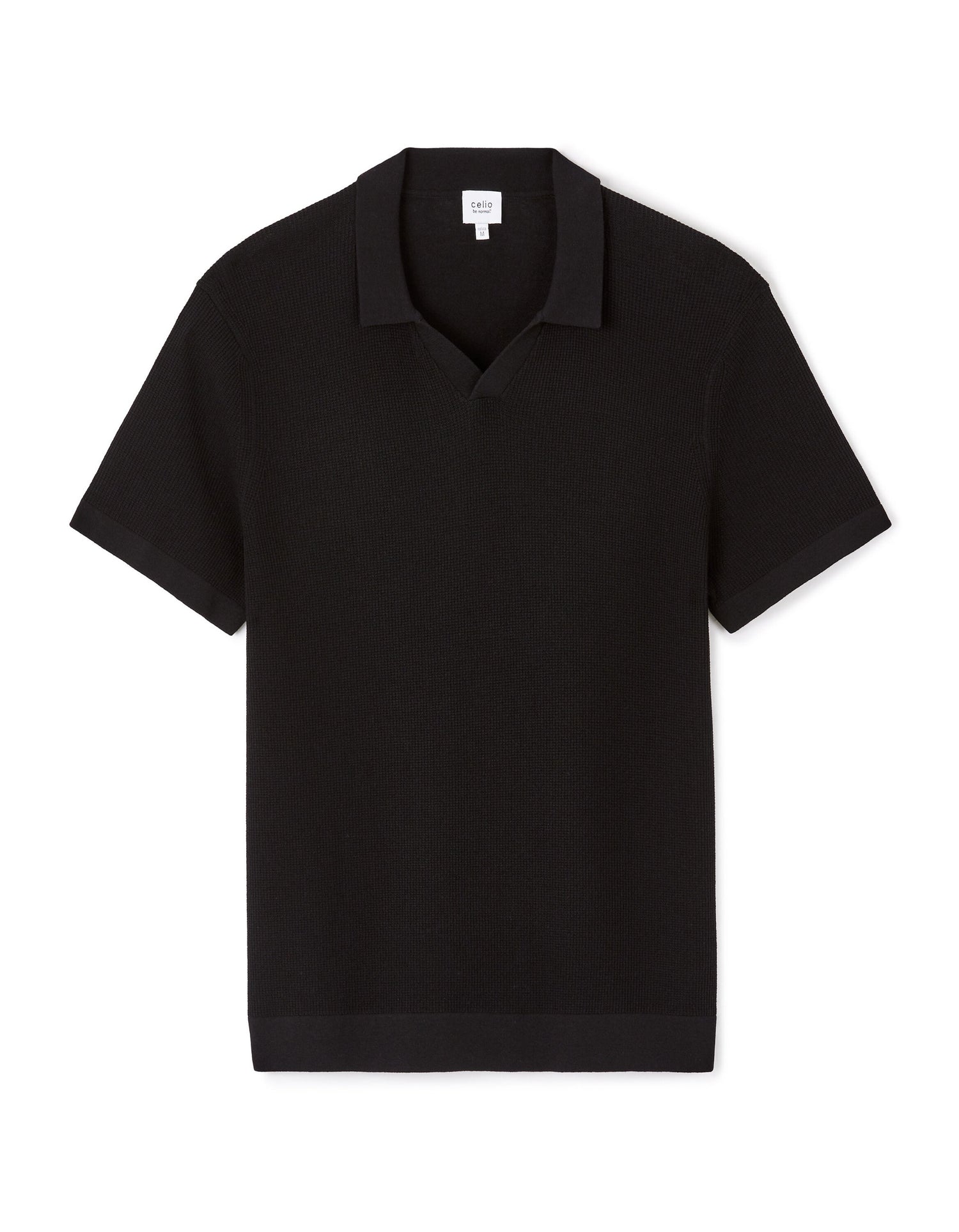 Regular Milano Knit Polo Shirt - Black_01