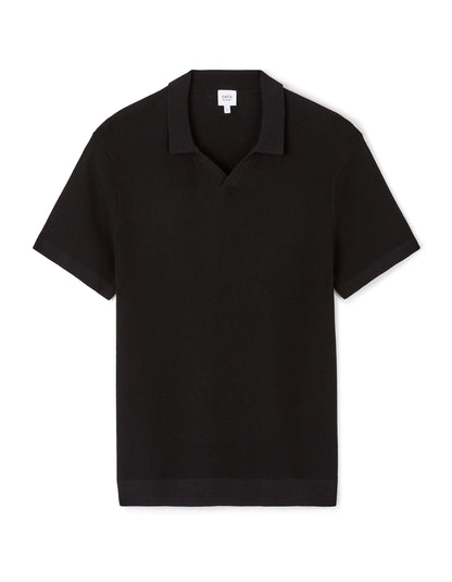 Regular Milano Knit Polo Shirt - Black_01