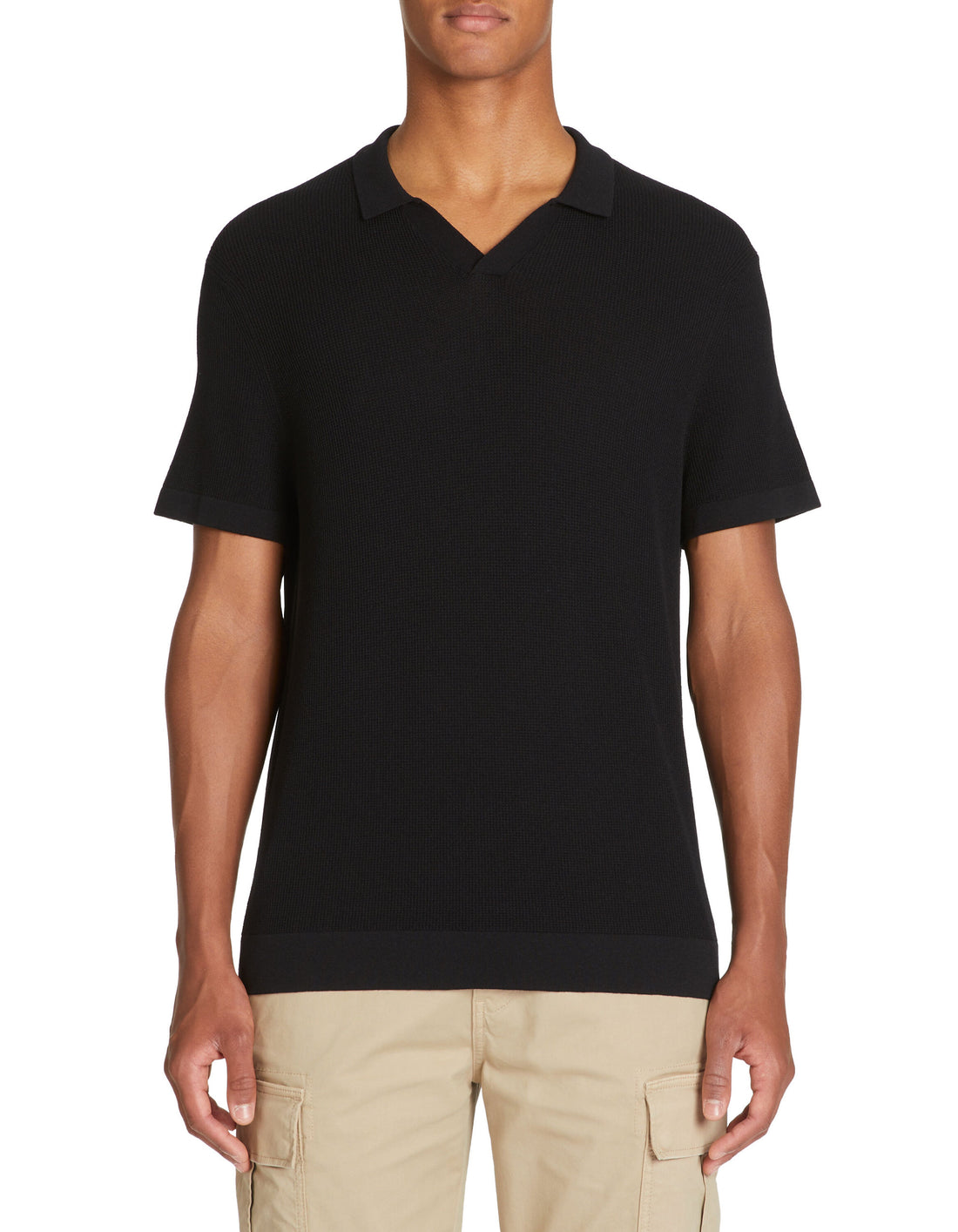 Regular Milano Knit Polo Shirt - Black_02