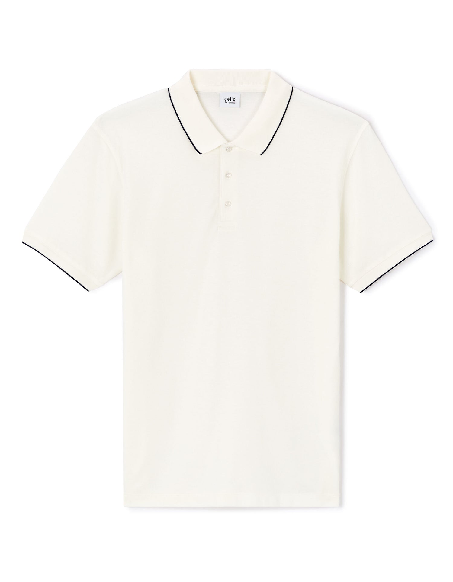 Regular Cotton Pique Polo Shirt - Beige_01