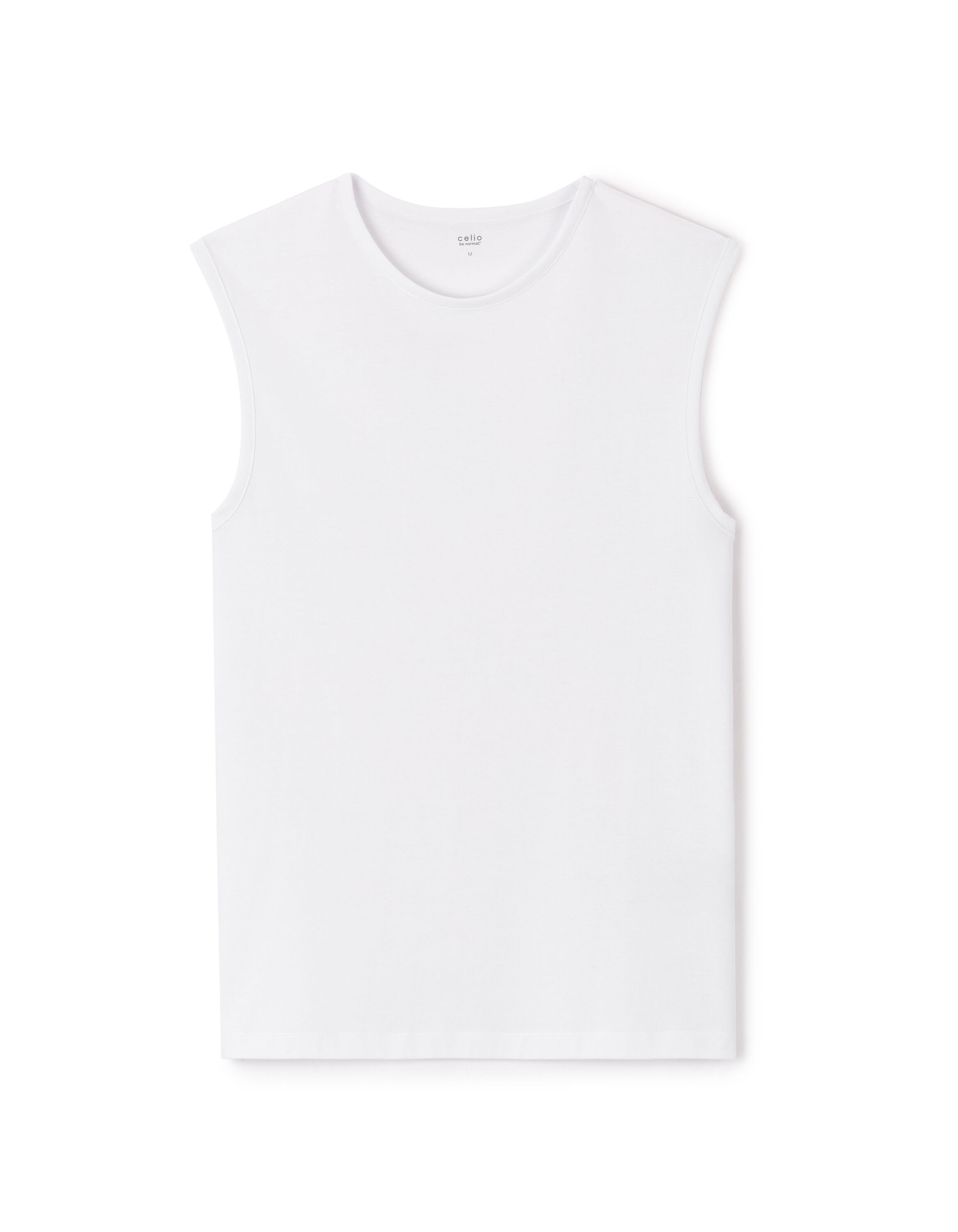 Cotton Crew Neck Tank Top - White_01