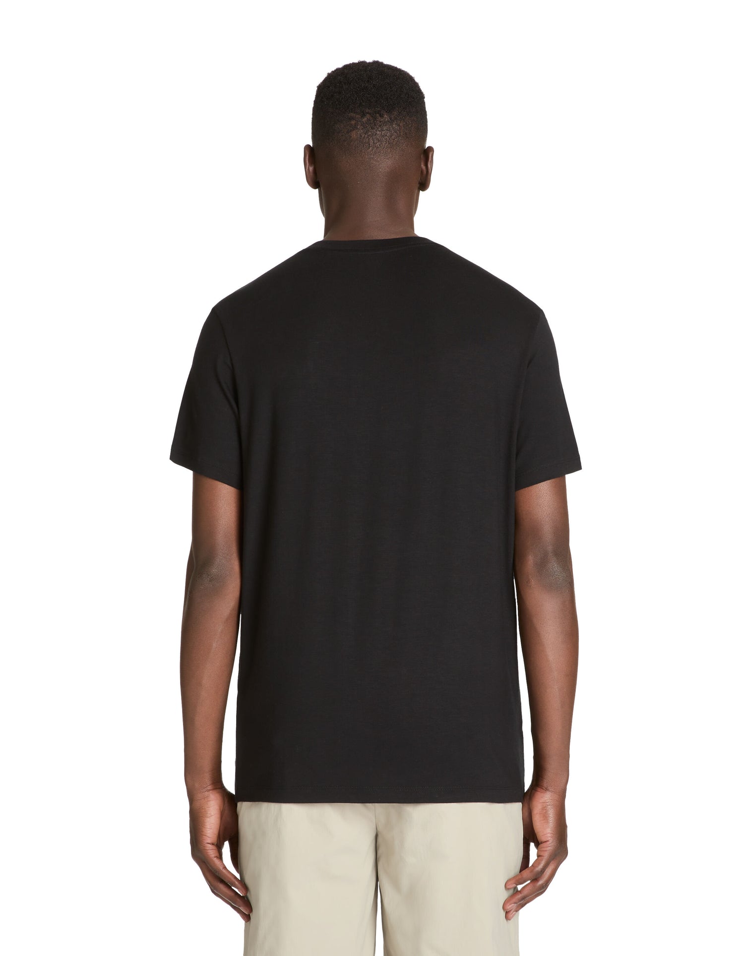 Straight Crew Neck T-Shirt In Stretch Tencel - Black_04