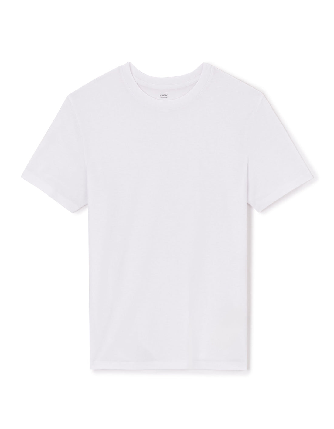 Straight Round Neck Stretch Tencel T-Shirt - White_01