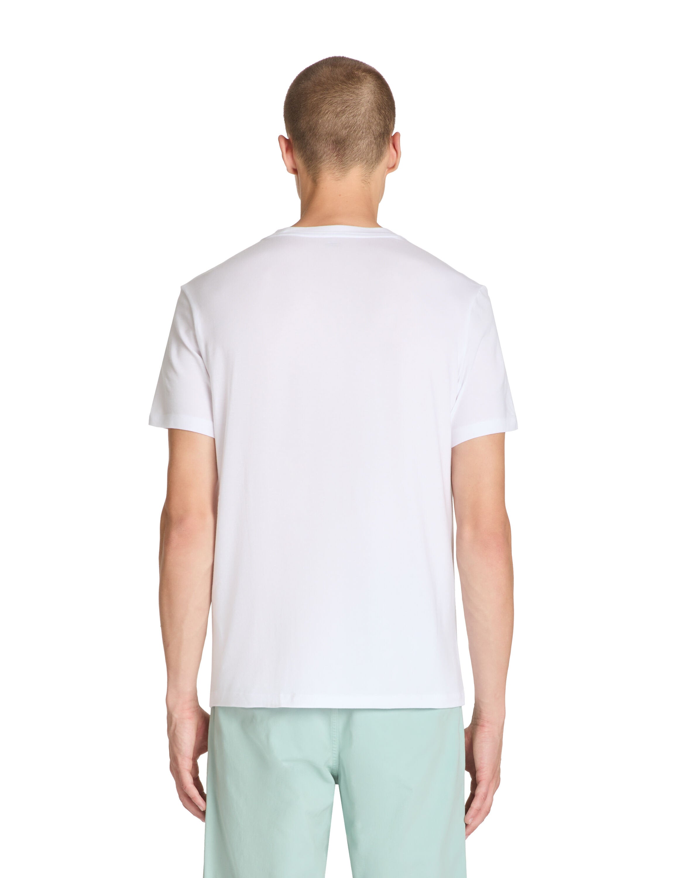 Straight Round Neck Stretch Tencel T-Shirt - White_04