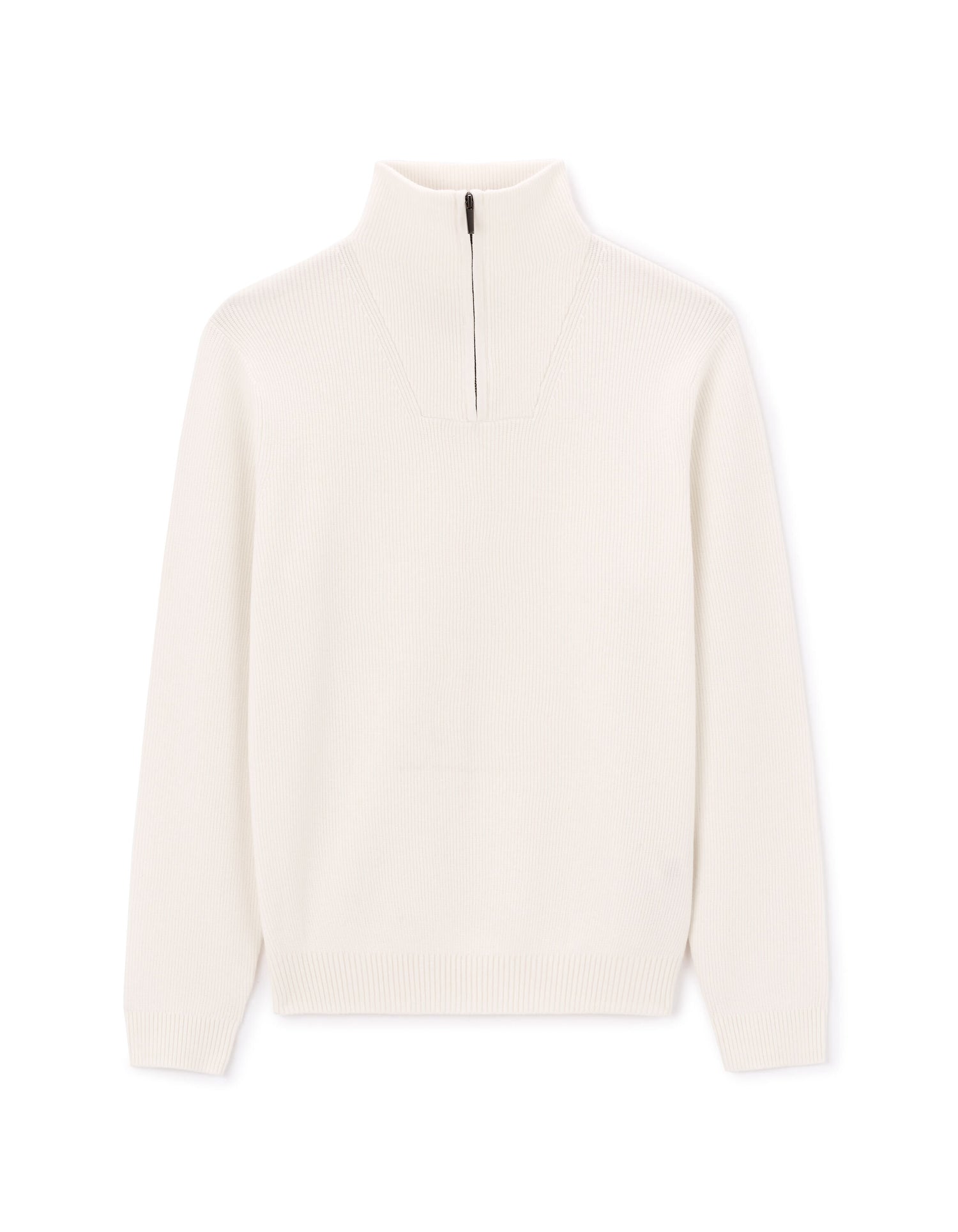 Celio_Ecru Regular Cotton-Blend Trucker Collar Sweater_JETRUCKER_ECRU_04