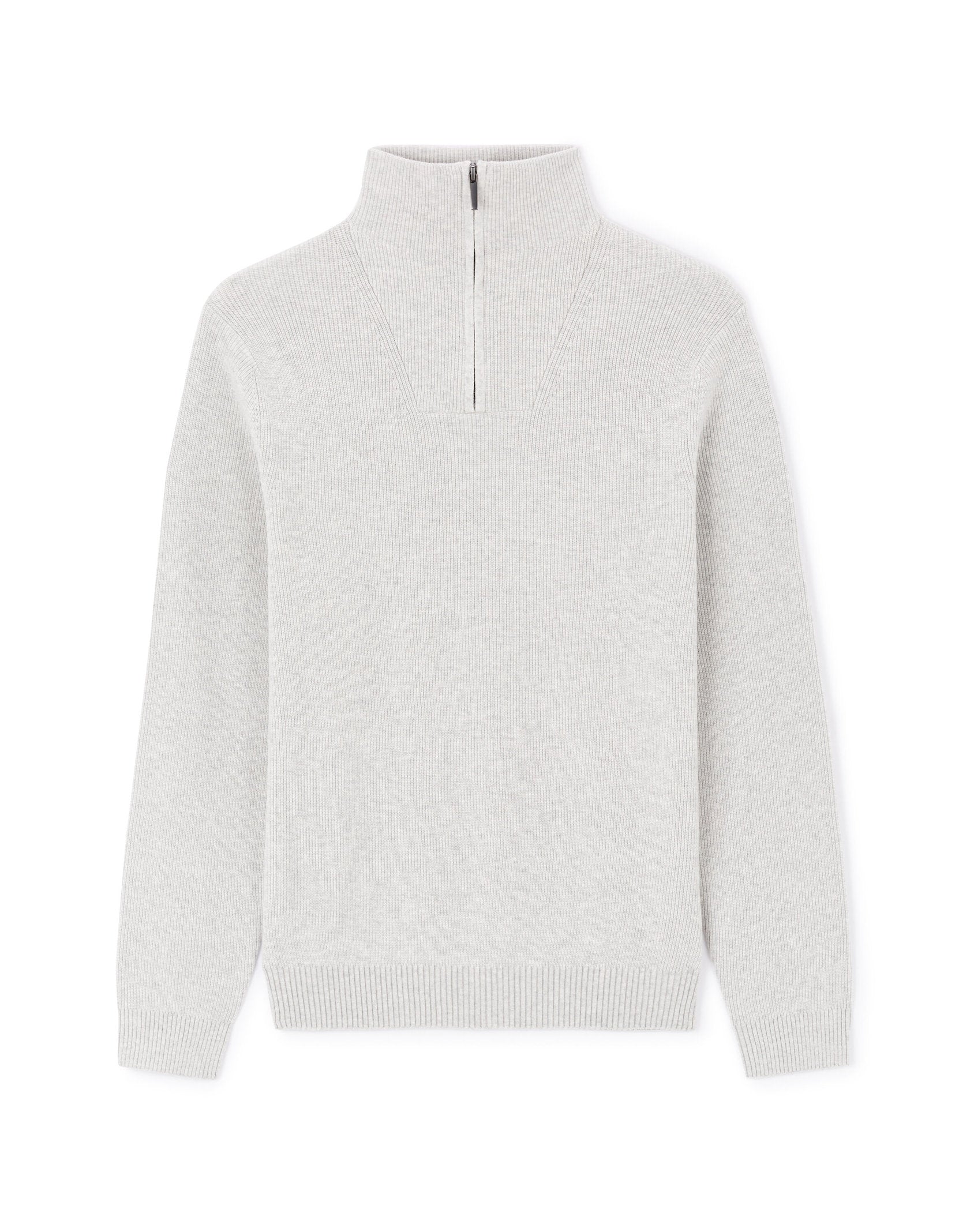 Celio_Heather Grey Regular Cotton-Blend Trucker Neck Sweater_JETRUCKER_LIGHT GREY MEL_05