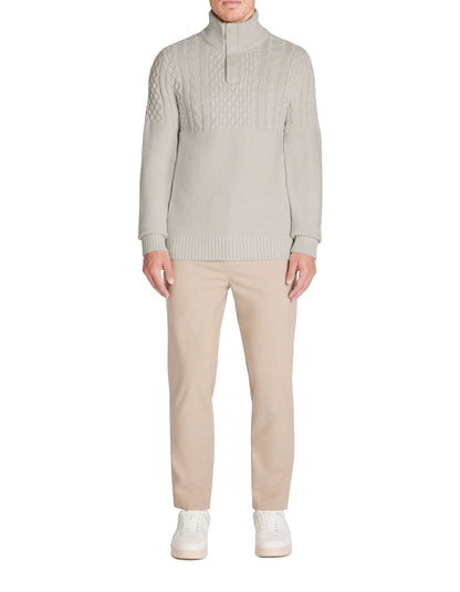 Celio_White Regular Cotton-Blend Stand-Up Neck Sweater_JEVIKING_OFF WHITE MEL_02