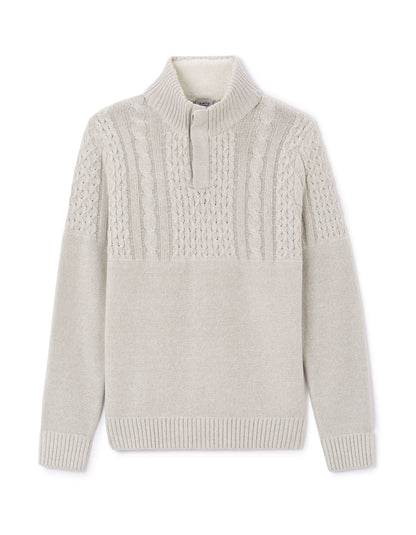 Celio_White Regular Cotton-Blend Stand-Up Neck Sweater_JEVIKING_OFF WHITE MEL_04