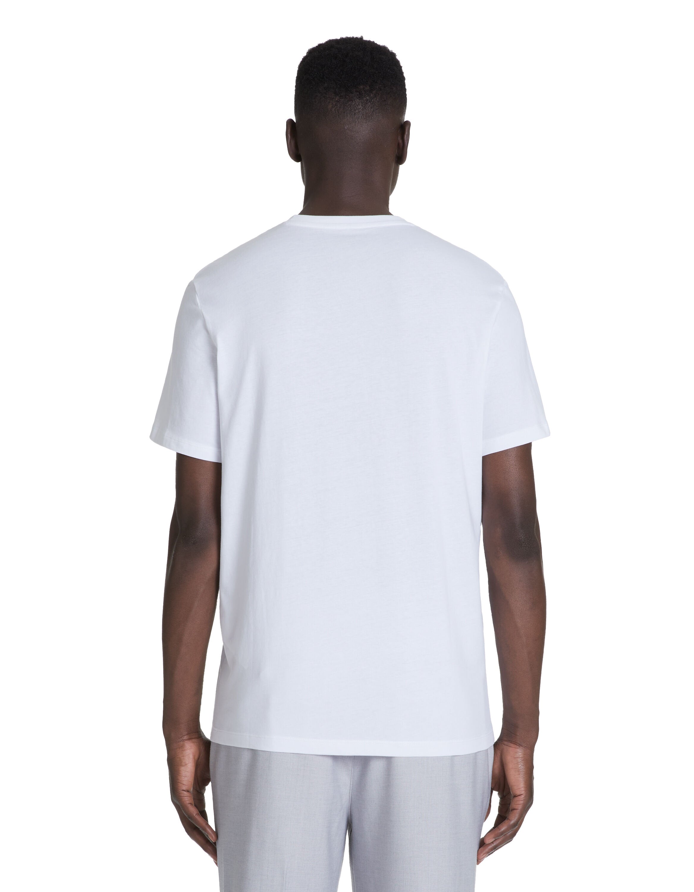 100% Cotton Round Neck Straight T-Shirt - White_04