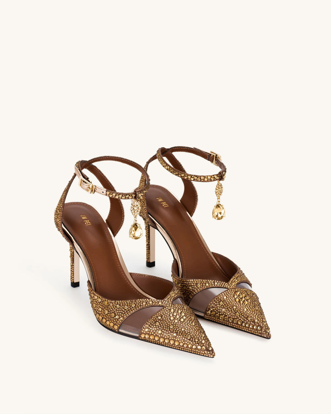 JW PEI Brown Women Haidi Artificial Crystal Pumps - Brown SKU: JF30405-3_Brown Image 02