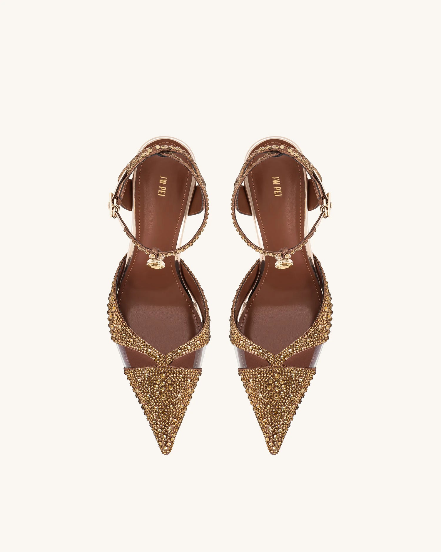 JW PEI Brown Women Haidi Artificial Crystal Pumps - Brown SKU: JF30405-3_Brown Image 03