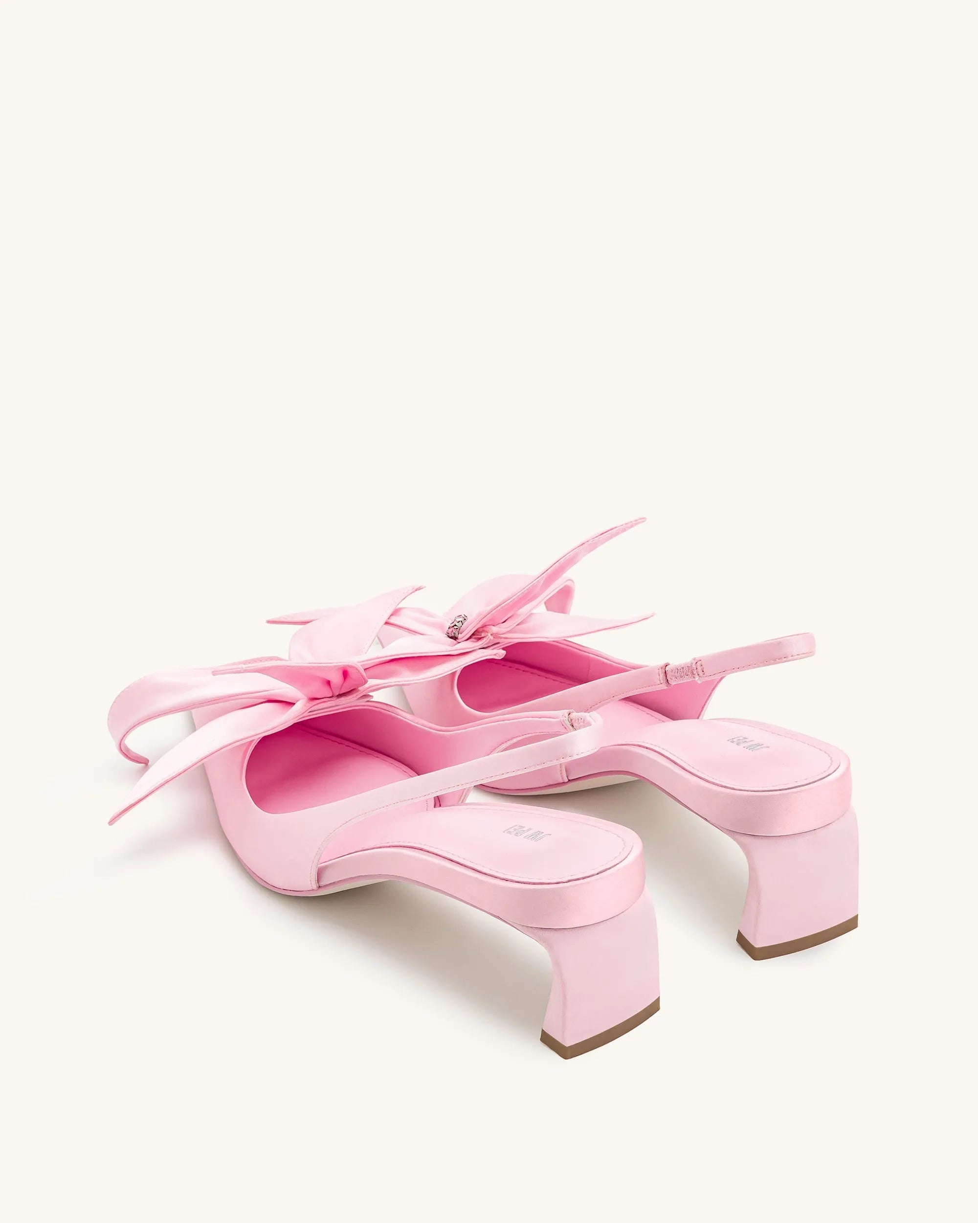 JW PEI Pink Women Queena Floral Appliques Slingback Pumps - Pink SKU: JF304103-4_Pink Image 04