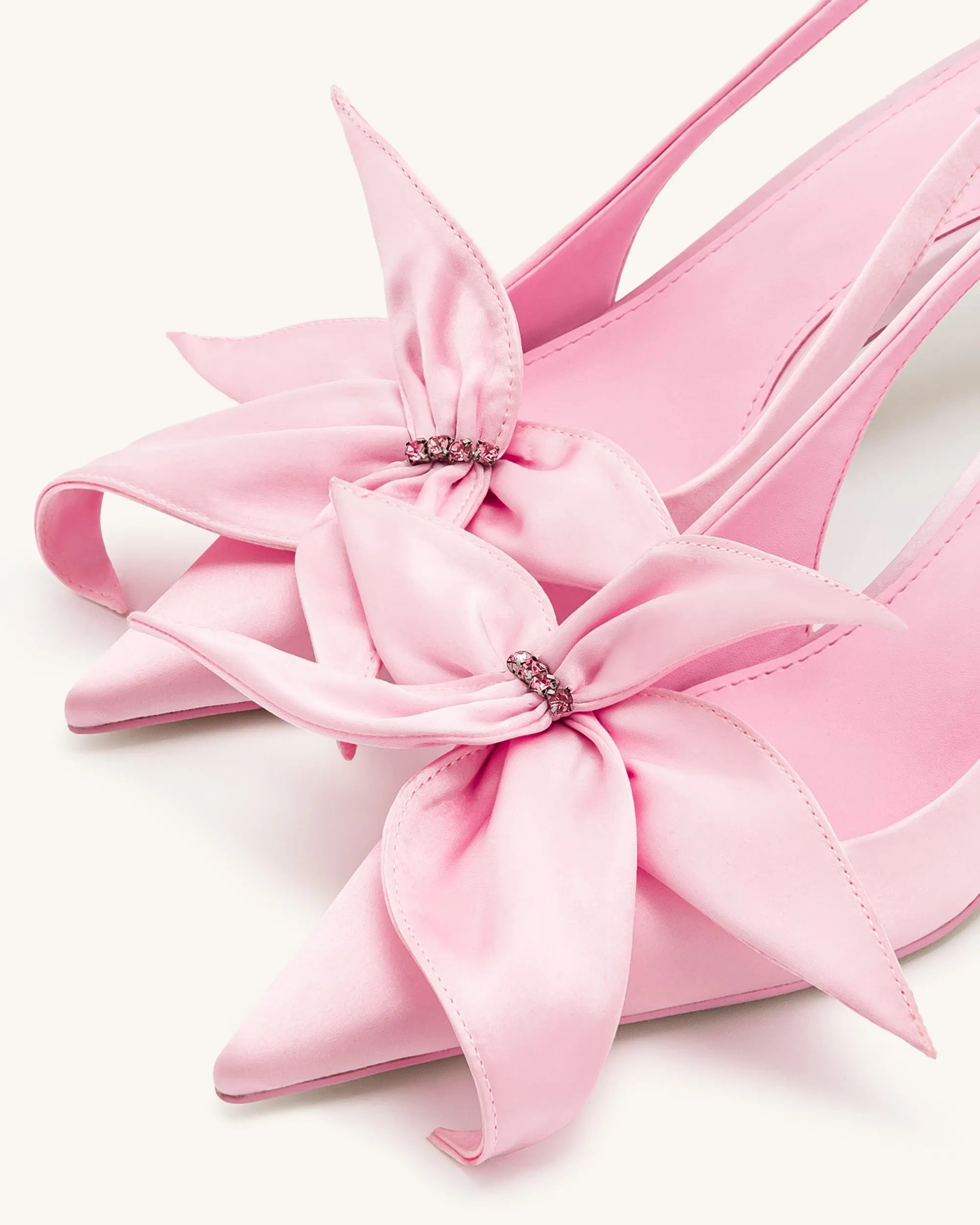 JW PEI Pink Women Queena Floral Appliques Slingback Pumps - Pink SKU: JF304103-4_Pink Image 06