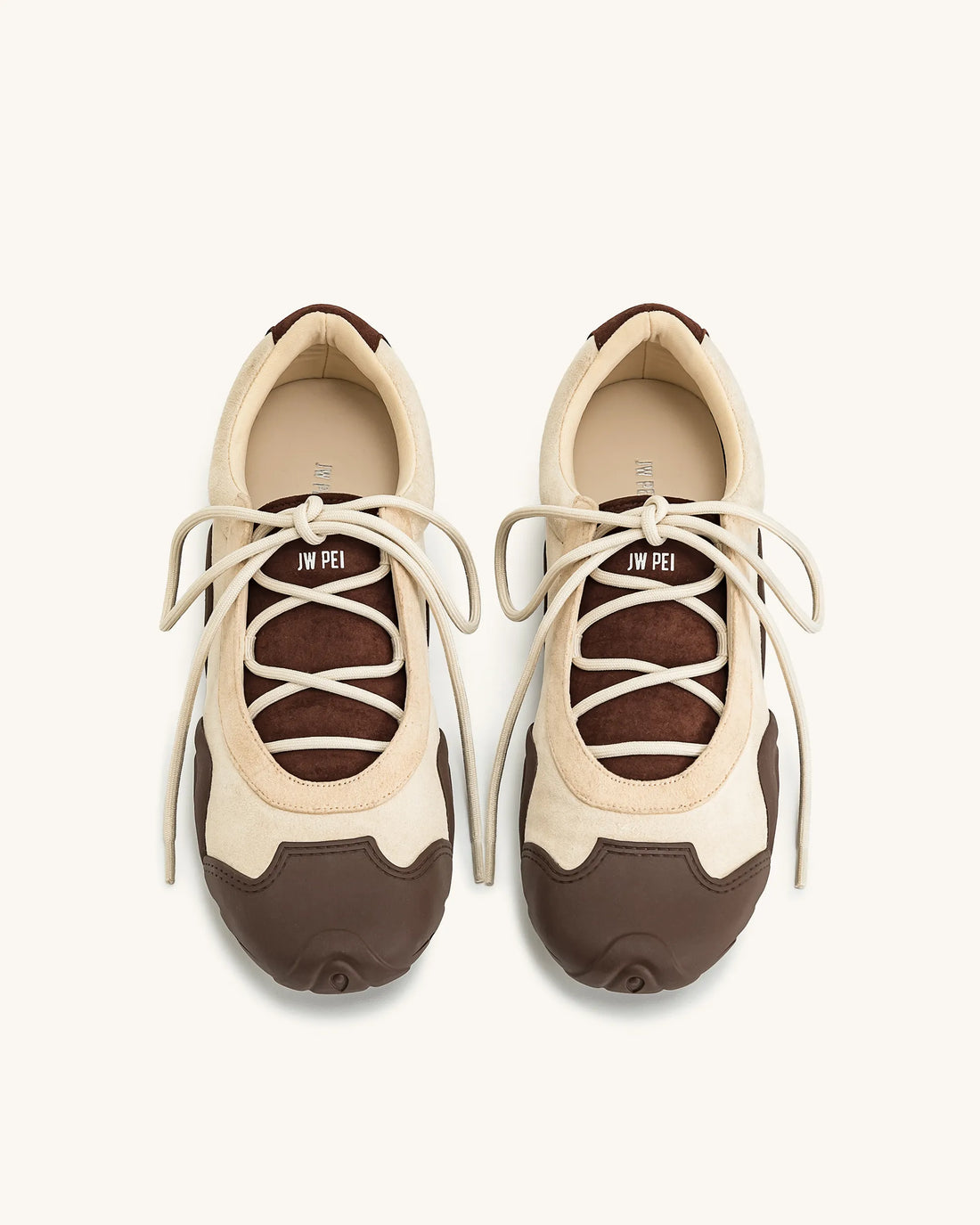 JW PEI Light Brown Women Caitlin Lace-up Ballerina Sneakers  SKU: JF30521-32_Light Brown Image 01