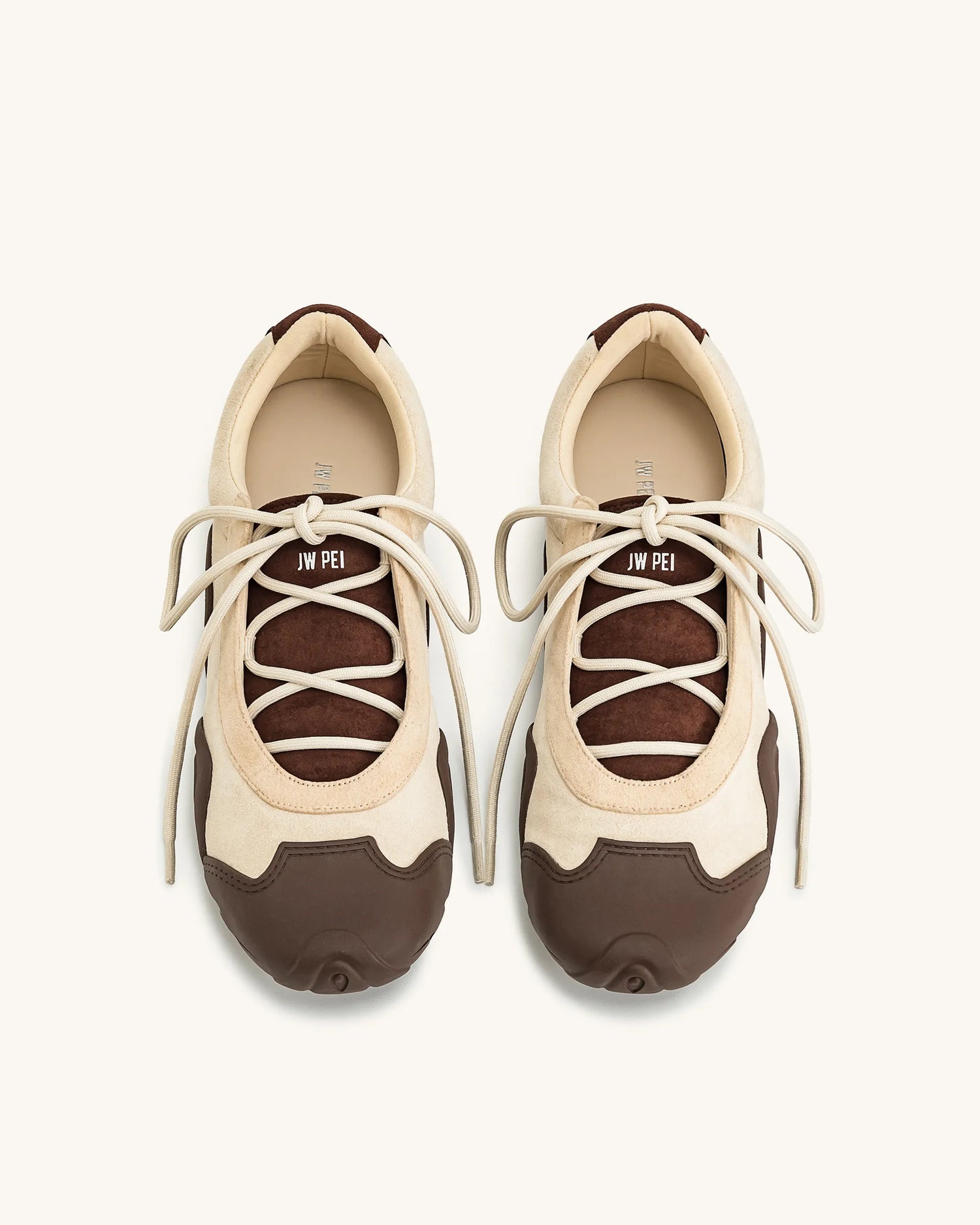 JW PEI Light Brown Women Caitlin Lace-up Ballerina Sneakers  SKU: JF30521-32_Light Brown Image 01
