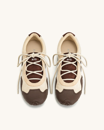 JW PEI Light Brown Women Caitlin Lace-up Ballerina Sneakers  SKU: JF30521-32_Light Brown Image 01