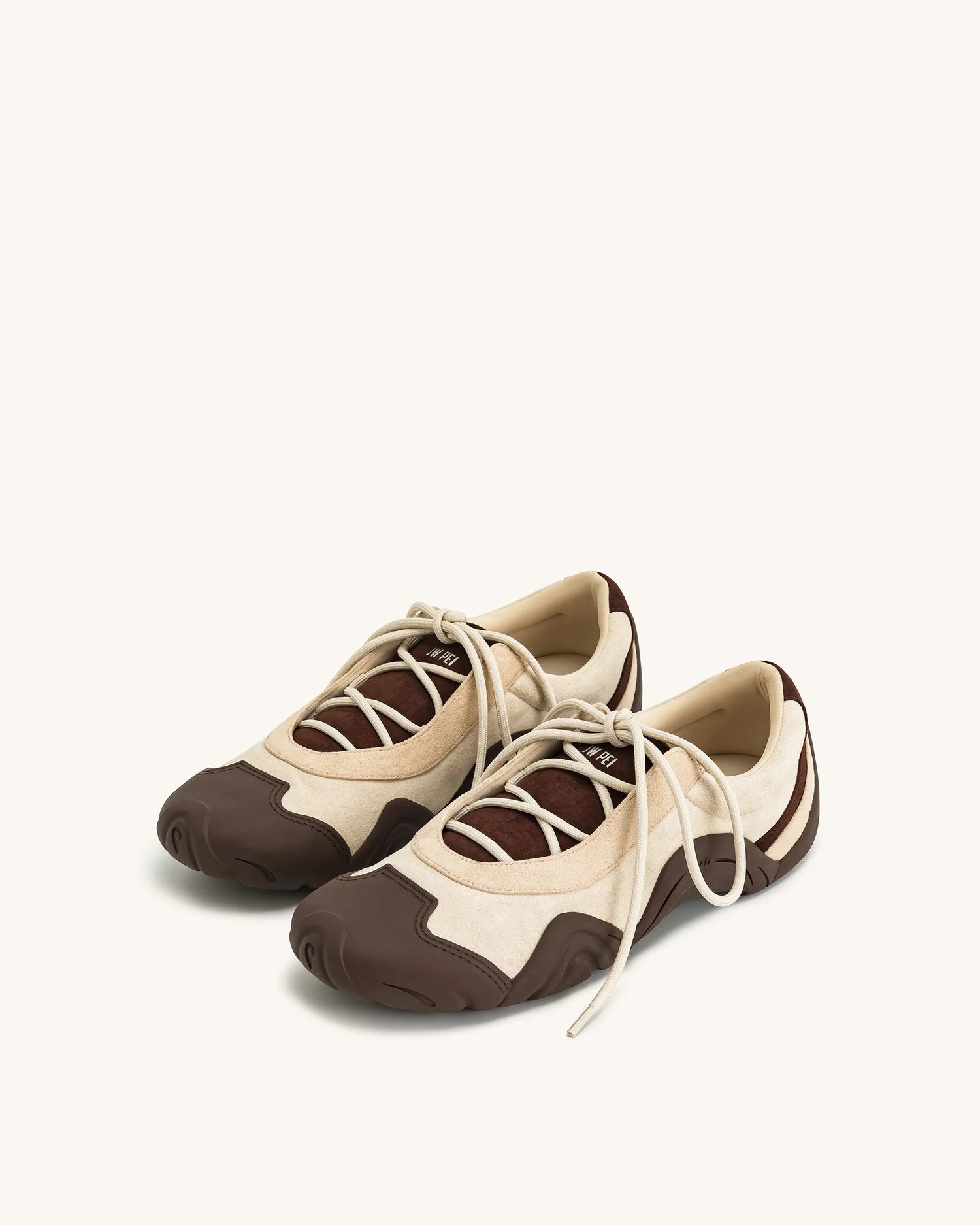 JW PEI Light Brown Women Caitlin Lace-up Ballerina Sneakers  SKU: JF30521-32_Light Brown Image 02