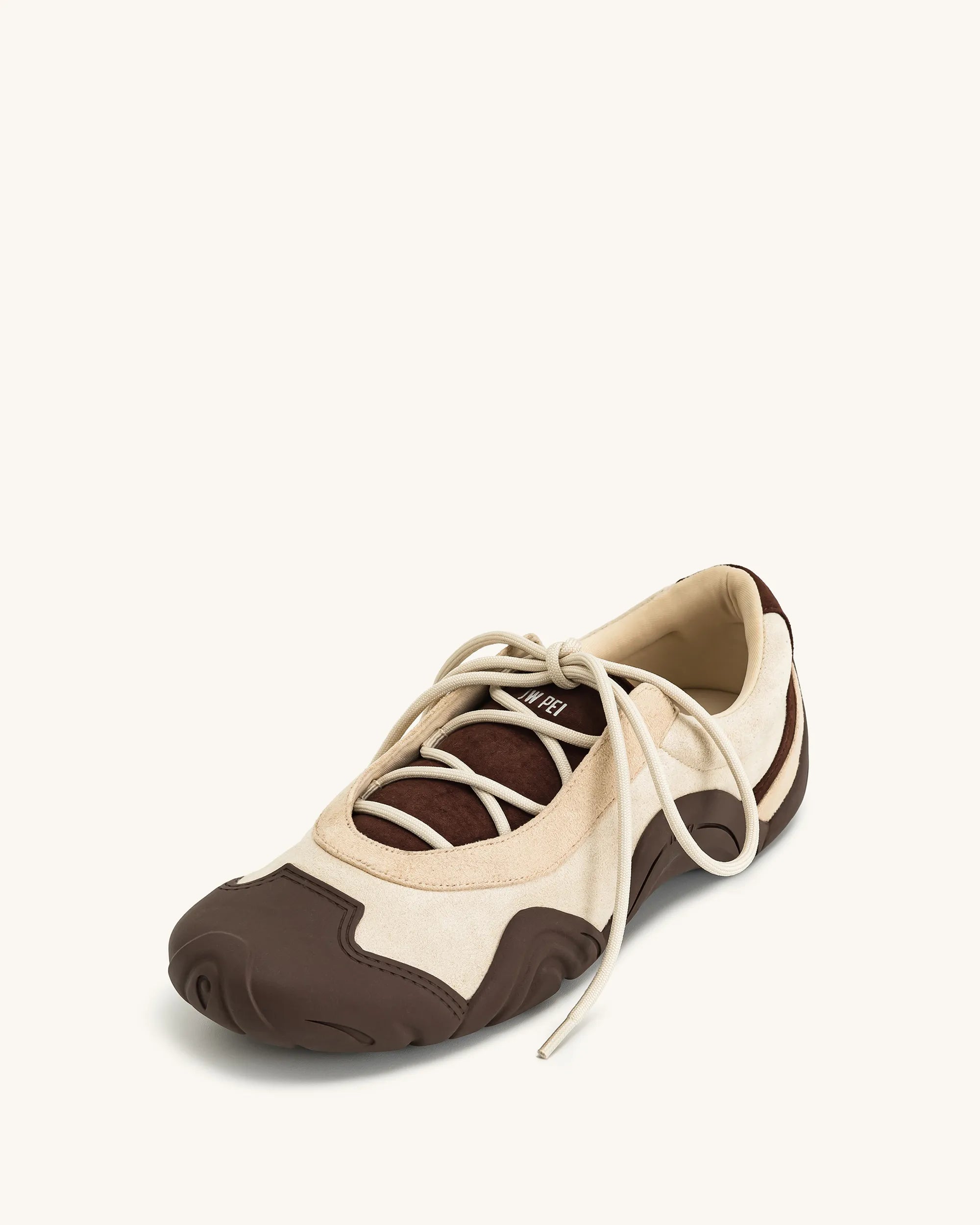 JW PEI Light Brown Women Caitlin Lace-up Ballerina Sneakers  SKU: JF30521-32_Light Brown Image 04