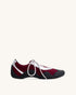 JW PEI Multi-Color Women Caitlin Faux Suede Lace-up Ballerina Sneakers  SKU: JF30521-43_Burgundy & Light Grey Image 03