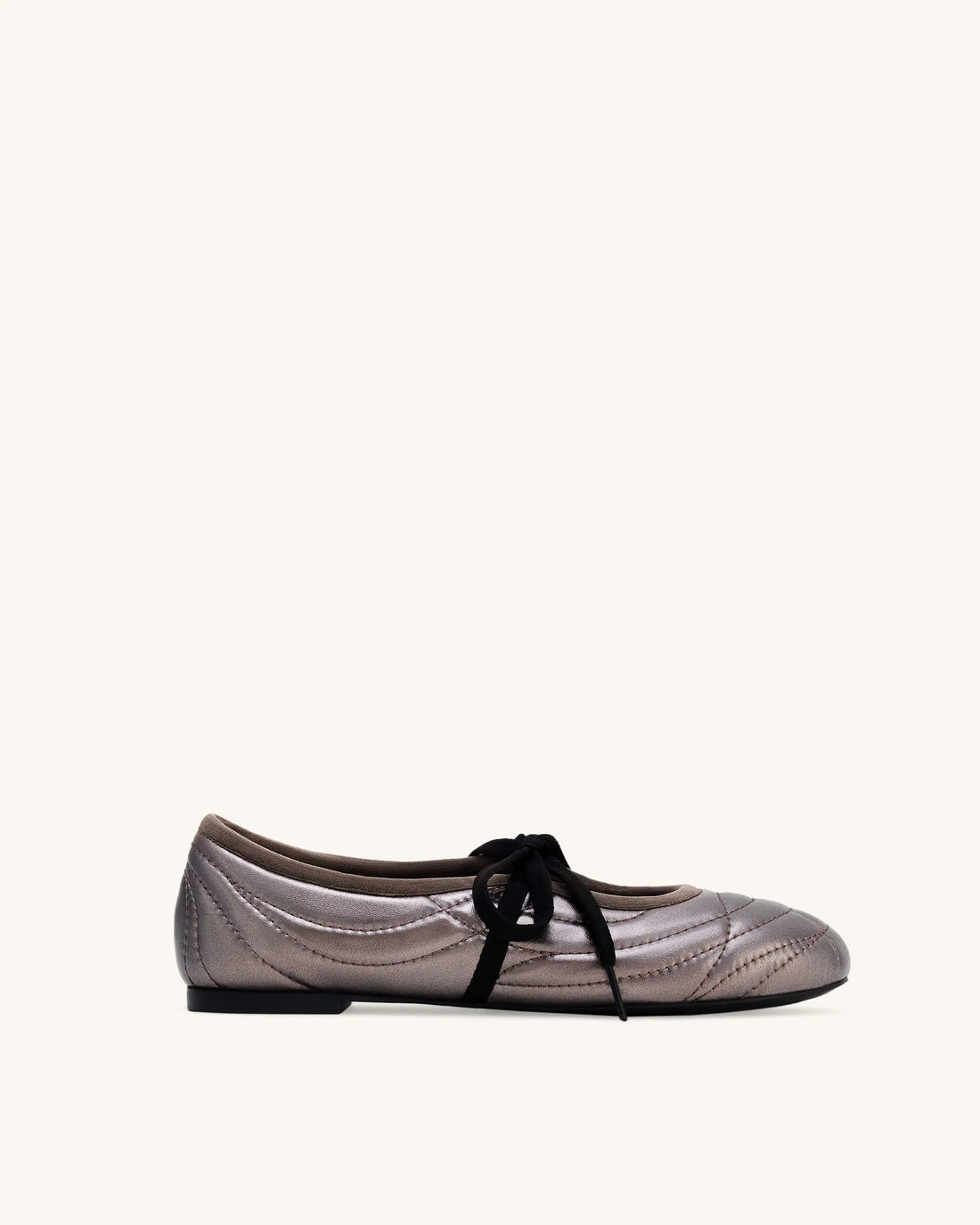 JW PEI Dark Brown Women Erika Topstitching Lace-up Ballet Flats - Dark Brown SKU: JF30619-32_Dark Brown Image 01
