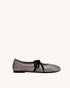 JW PEI Dark Brown Women Erika Topstitching Lace-up Ballet Flats - Dark Brown SKU: JF30619-32_Dark Brown Image 01