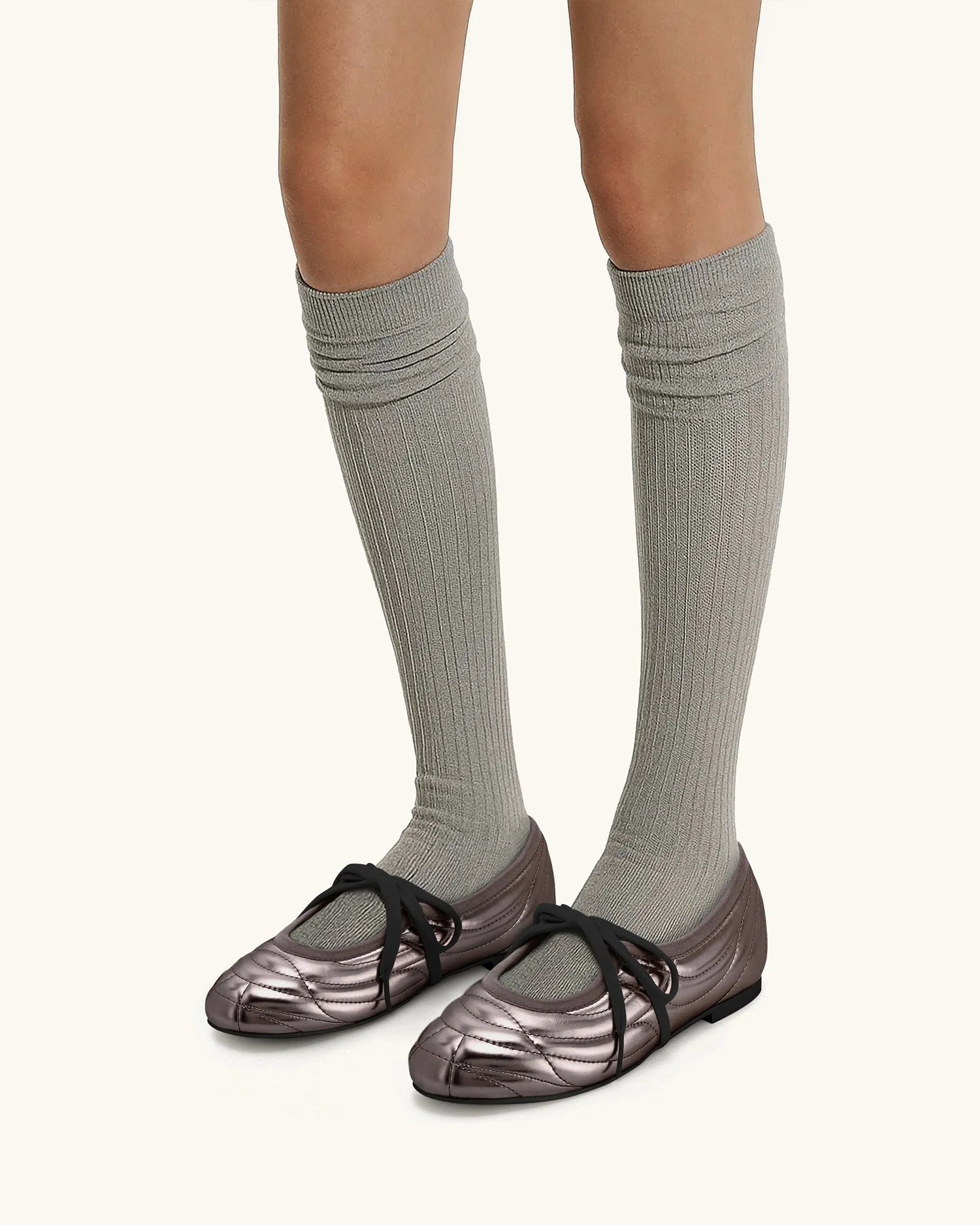 JW PEI Dark Brown Women Erika Topstitching Lace-up Ballet Flats - Dark Brown SKU: JF30619-32_Dark Brown Image 02