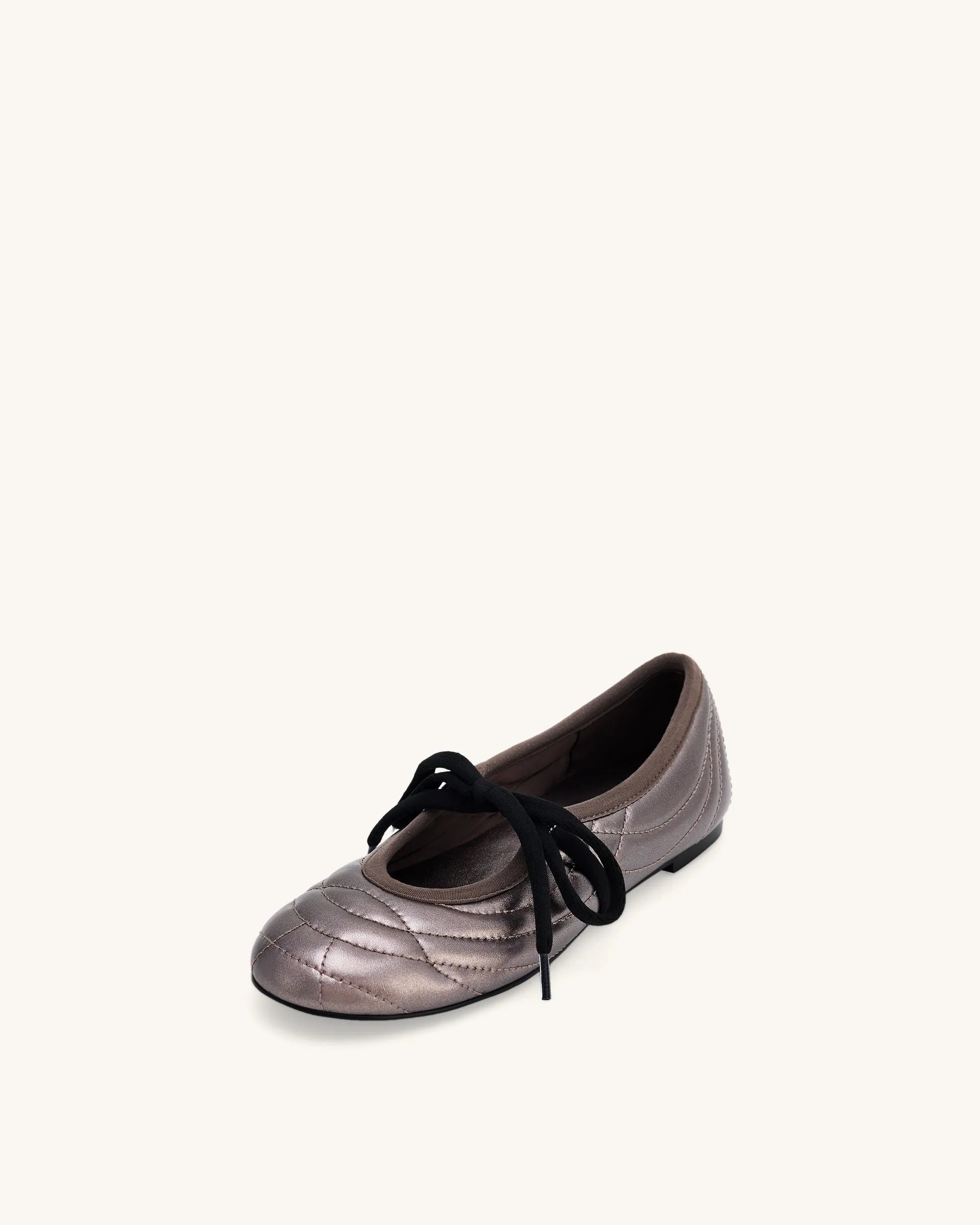 JW PEI Dark Brown Women Erika Topstitching Lace-up Ballet Flats - Dark Brown SKU: JF30619-32_Dark Brown Image 07