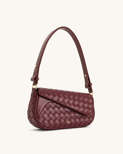 JW PEI_Burgundy_Addisyn Weave Texture Shoulder Bags_JH30314-41_Burgundy_03