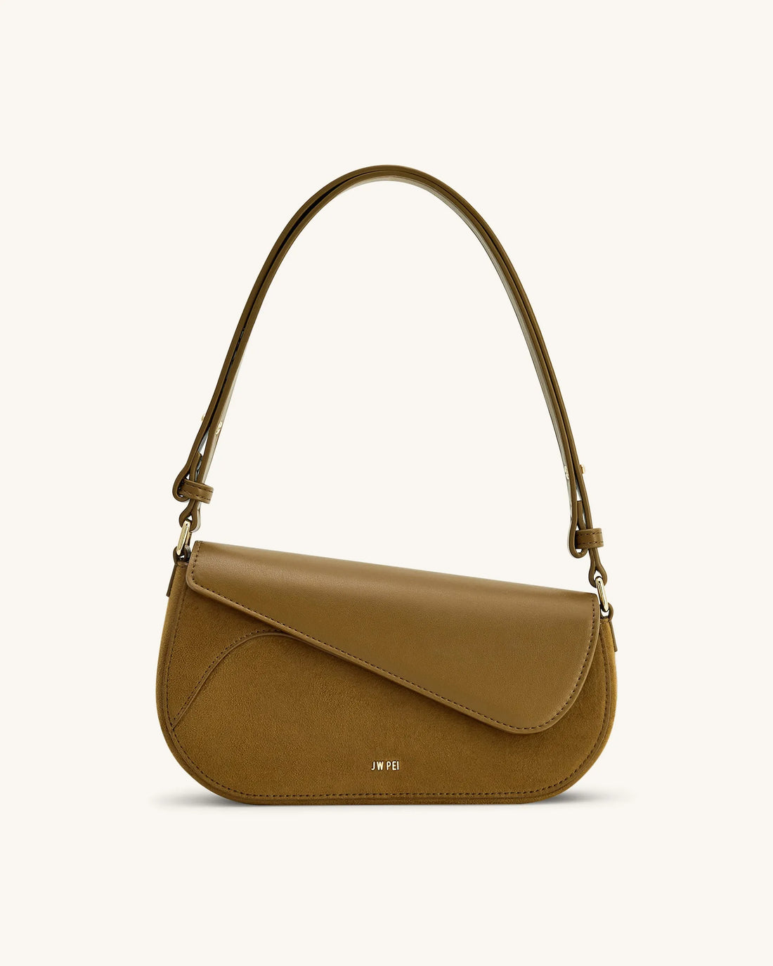 JW PEI Olive Women Addisyn Faux Suede Panel Shoulder Bag - Olive SKU: JH30314-72_Olive Image 01