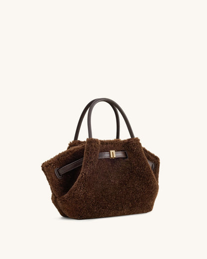 JW PEI_Dark Brown_Hana Mini Faux Fur Tote Bag_JH306A03-32_Dark Brown_03