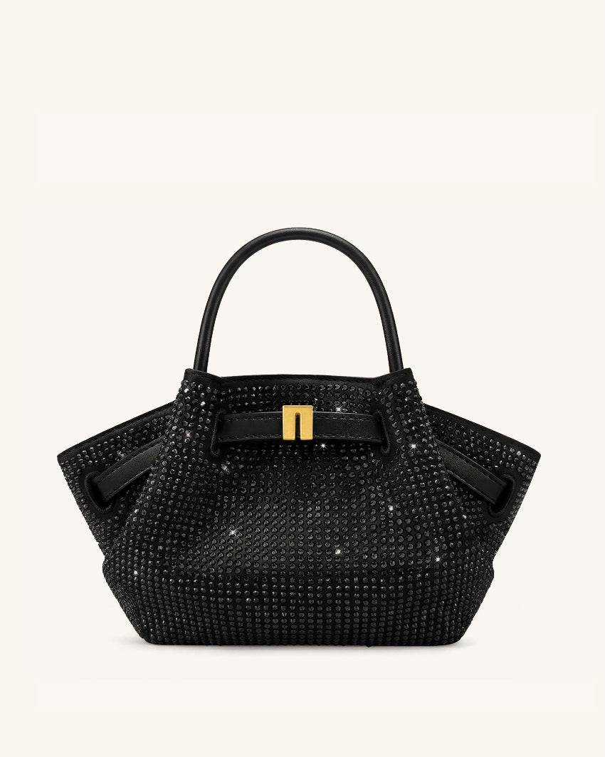 JW Pei Black Women Hana Tiny Artificial Crystal Top Handle Bag SKU: JH306A03X001-10_Black Image 01