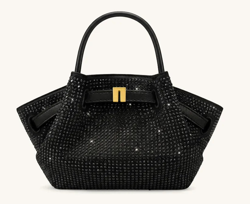 JW Pei Black Women Hana Tiny Artificial Crystal Top Handle Bag SKU: JH306A03X001-10_Black Image 01