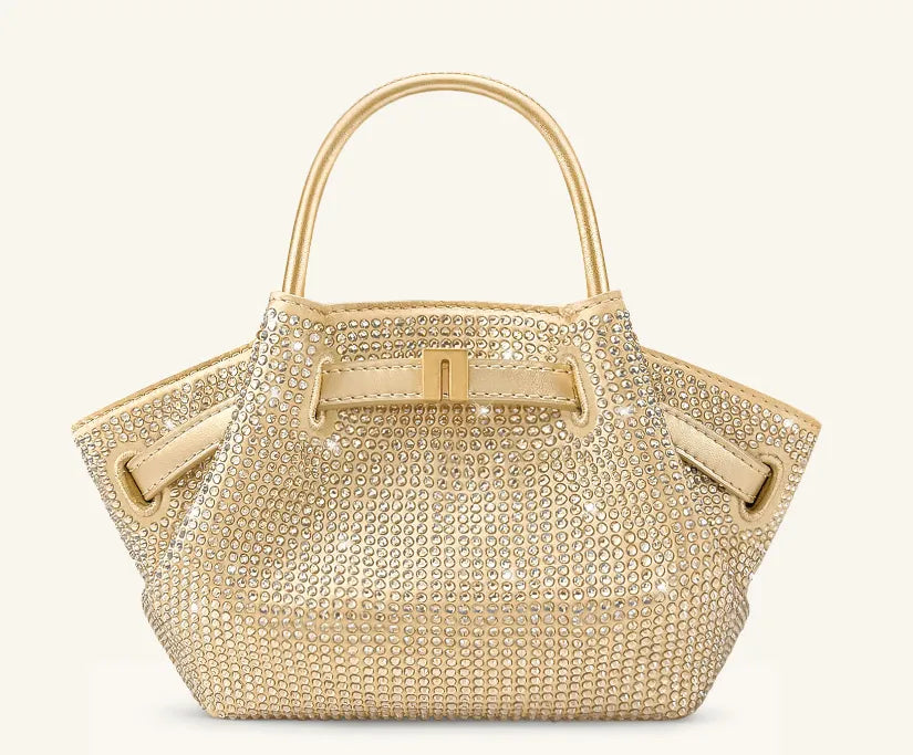 JW Pei Champagne Gold Women Hana Tiny Artificial Crystal Top Handle Bag SKU: JH306A03X001-8_Champagne Gold Image 01