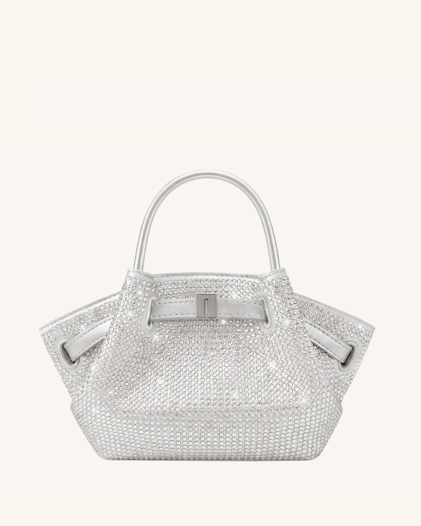 JW Pei Silver Women Hana Tiny Artificial Crystal Top Handle Bag SKU: JH306A03X001-90_Silver Image 01