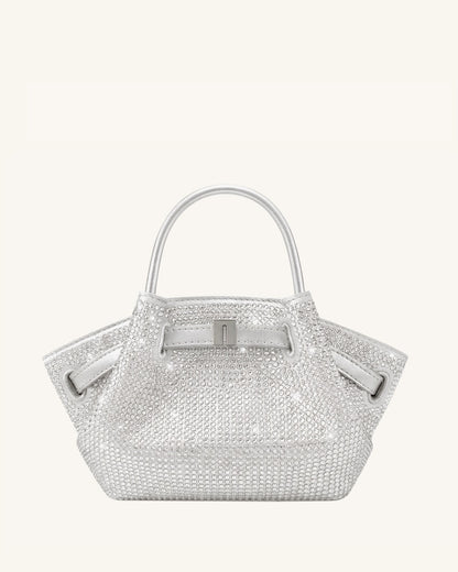 JW Pei Silver Women Hana Tiny Artificial Crystal Top Handle Bag SKU: JH306A03X001-90_Silver Image 01
