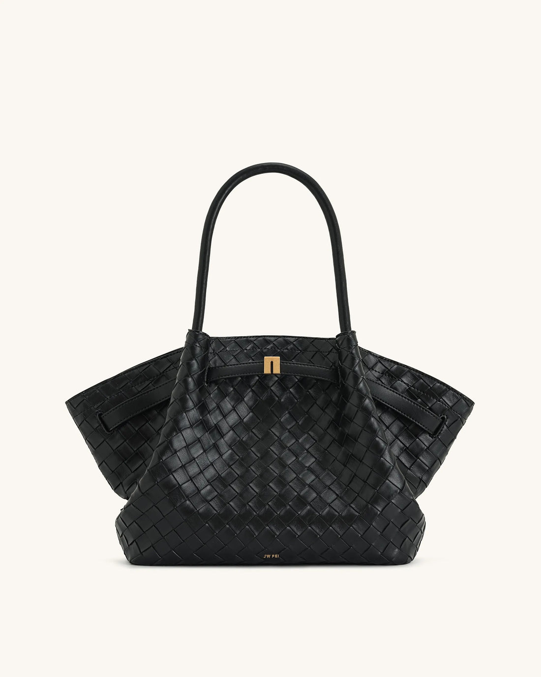 JW PEI_Black_Hana Medium Weave Texture Tote Bags_JH306B04-12_Black_01