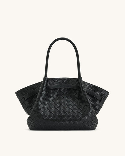 JW PEI_Black_Hana Medium Weave Texture Tote Bags_JH306B04-12_Black_03