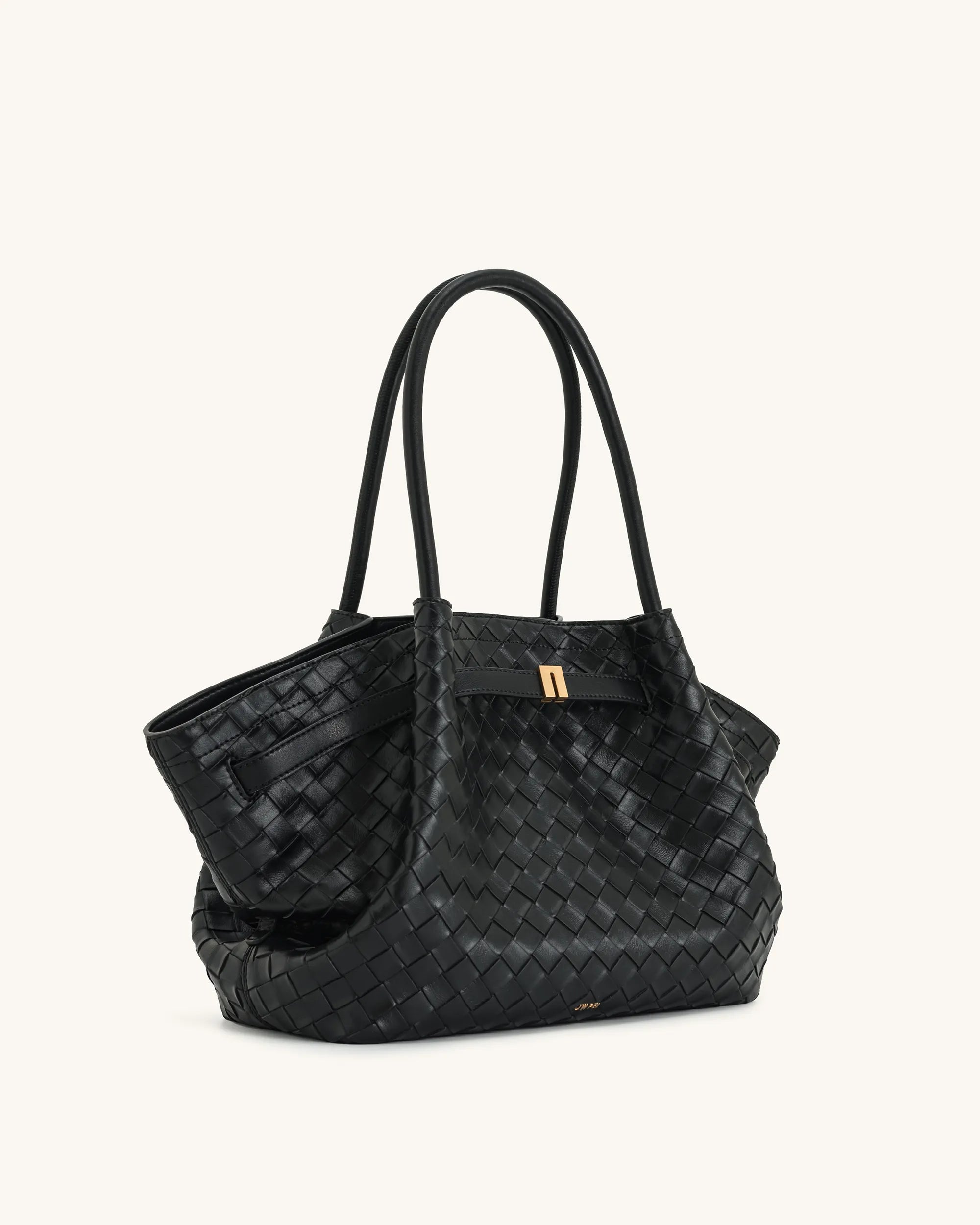 JW PEI_Black_Hana Medium Weave Texture Tote Bags_JH306B04-12_Black_04