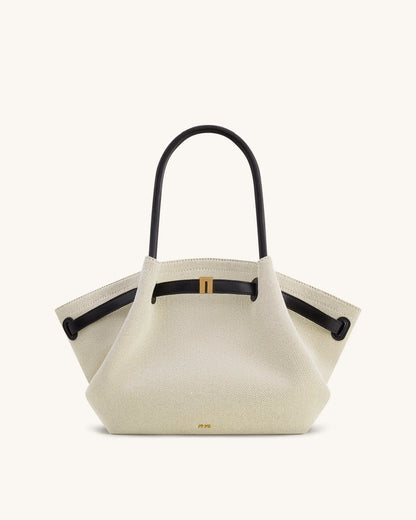 JW PEI Black Canvas Women Hana Medium Tote Bag - Black Canvas SKU: JH306B04-15_Black Canvas Image 01