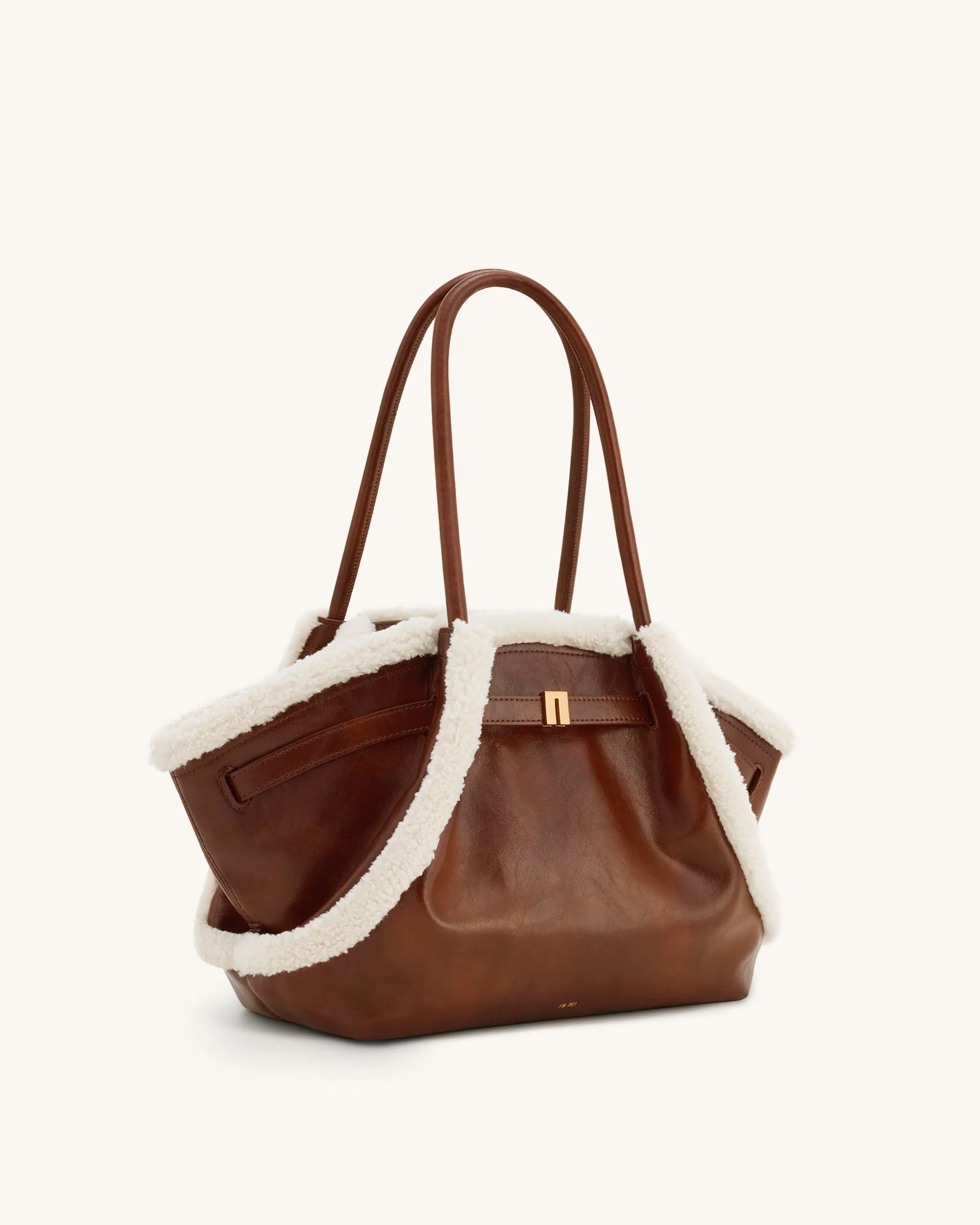 JW PEI_Brown_Hana Medium Faux Shearling Trim Tote Bag_JH306B04-38_Brown_03