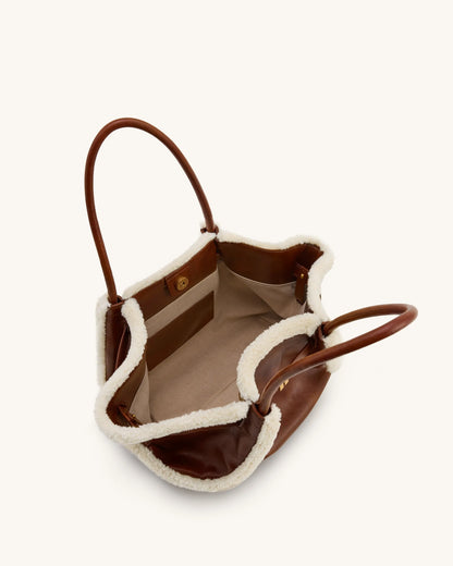JW PEI_Brown_Hana Medium Faux Shearling Trim Tote Bag_JH306B04-38_Brown_05