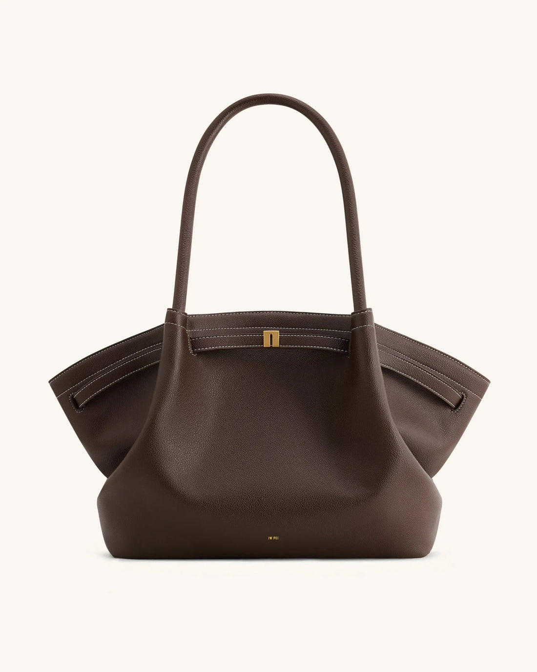 JW PEI Dark Brown Women Hana Large Tote Bag - Dark Brown SKU: JH306C05-30_Dark Brown Image 01
