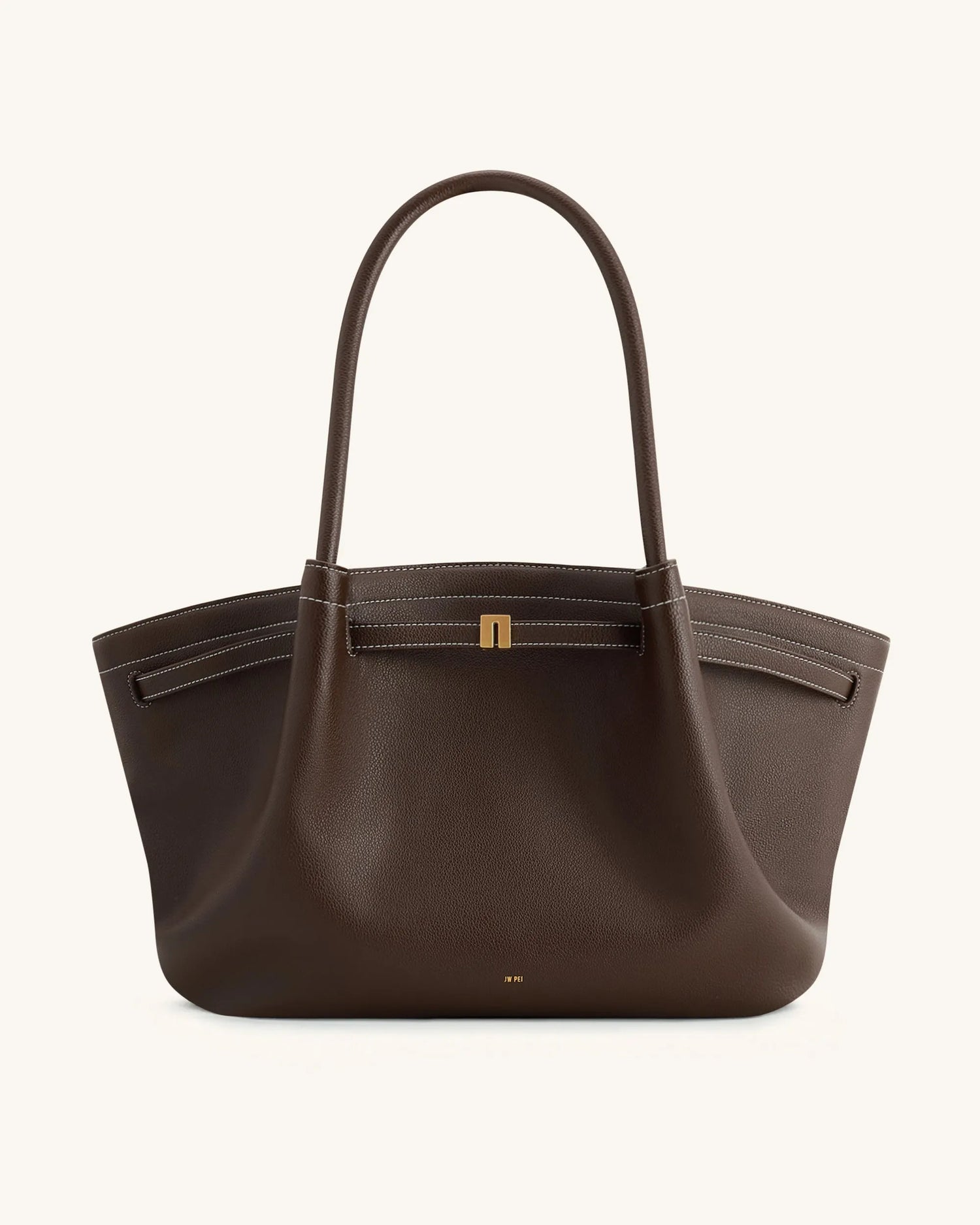 JW PEI Dark Brown Women Hana Large Tote Bag - Dark Brown SKU: JH306C05-30_Dark Brown Image 03