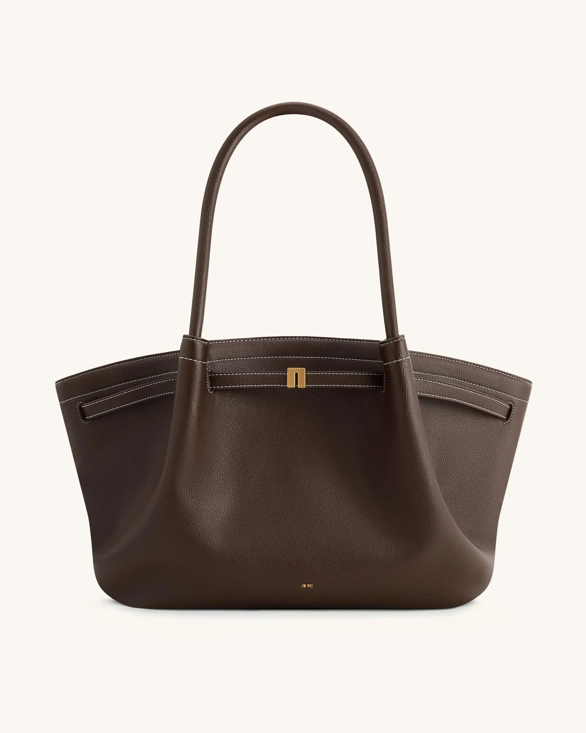 JW PEI Dark Brown Women Hana Large Tote Bag - Dark Brown SKU: JH306C05-30_Dark Brown Image 03